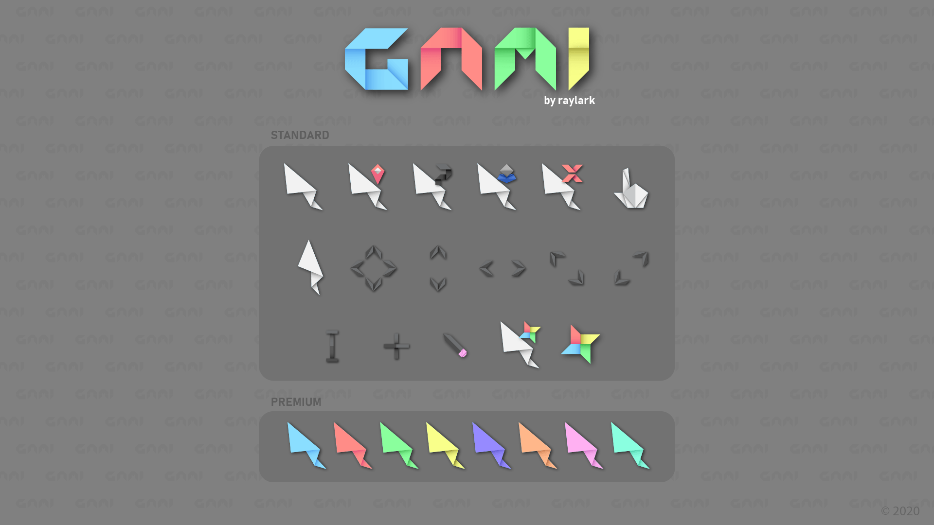 超好看的鼠标指针 折纸Gami